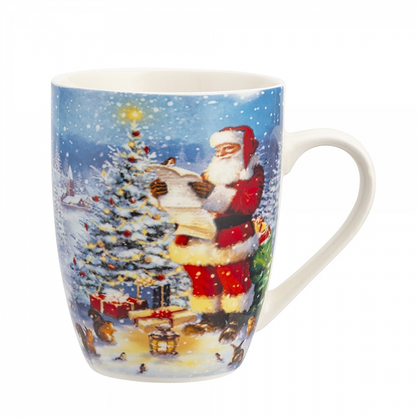 ALTOM DESIGN kubek porcelanowy do kawy i herbaty wzór Świąteczny 340 ml DEK. Gwiazdor