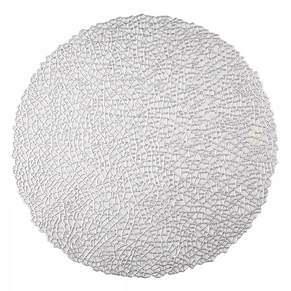 ALTOM DESIGN podkładka mata stołowa 38 cm PLECIONA SREBRNA