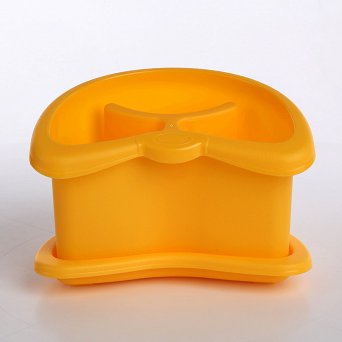 TONTARELLI BRIO plastikowy ociekacz na sztućce z podstawką żółty