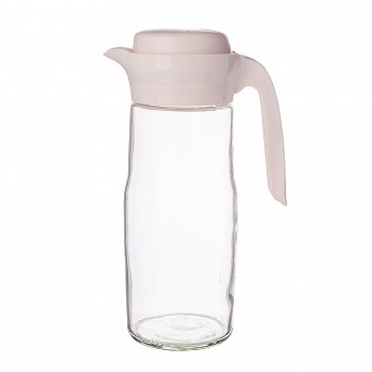 ALTOM DESIGN szklany dzbanek do wody / napojów z plastikową pokrywką 1,35l kremowy