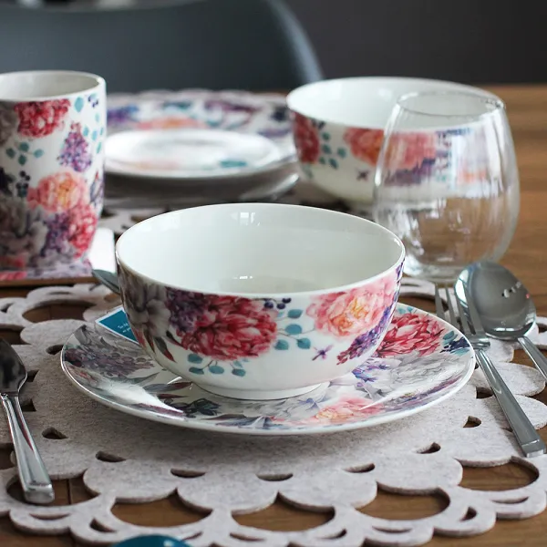 ALTOM DESIGN NEW BONE CHINA Miska salaterka 14 CM 600ml Liliowy bez