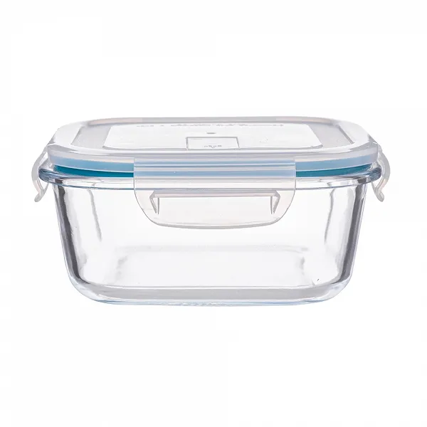 ALTOM DESIGN VEGA pojemnik żaroodporny do mikrofali i piekarnika / do przechowywania z pokrywą z wentylem kwadratowy 0,75l 15,8x15,8x7,0 cm