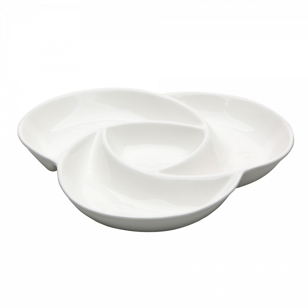 ALTOM DESIGN REGULAR porcelanowe naczynie 4 - dzielne idealne do dipów lub przekąsek 25cm