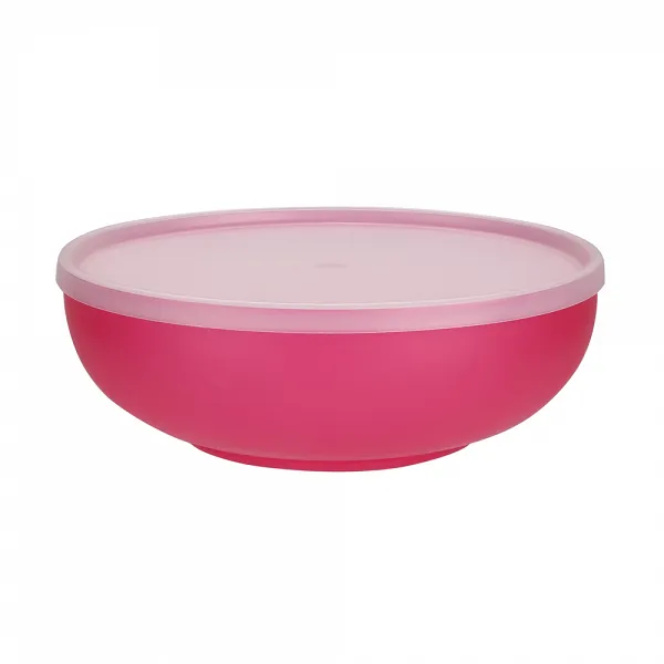 SAGAD duża plastikowa miska z pokrywką do przechowywania żywności 22cm 1,85L czerwony