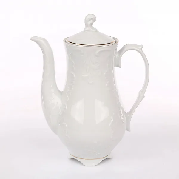 ĆMIELÓW ROCOCO ZŁOTY PASEK imbryk / dzbanek / czajnik do zaparzania porcelanowy 1,2L