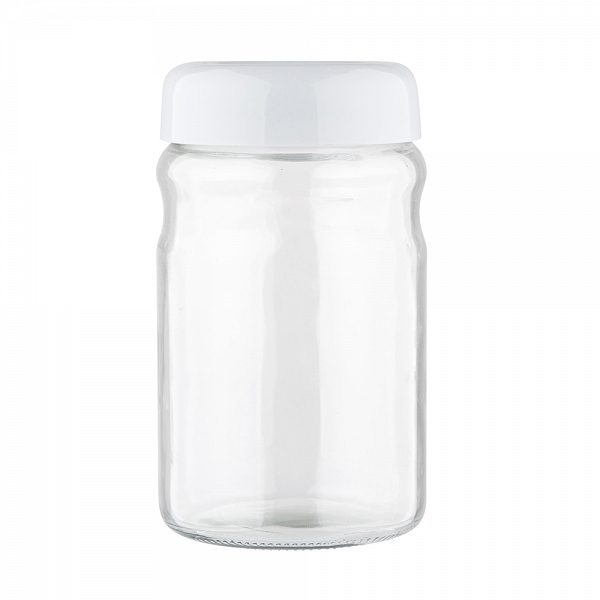 ALTOM DESIGN pojemnik szklany na produkty sypkie z plastikową pokrywką 1,4l szary