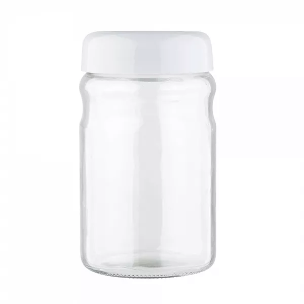 ALTOM DESIGN pojemnik szklany na produkty sypkie z plastikową pokrywką 1,4l szary