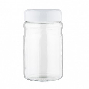 ALTOM DESIGN pojemnik szklany na produkty sypkie z plastikową pokrywką 1,4l szary