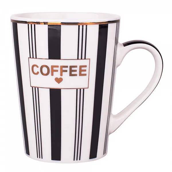 ALTOM DESIGN duży kubek do kawy i herbaty wysoki porcelanowy 450 ML DEK. MODERN COFFEE III