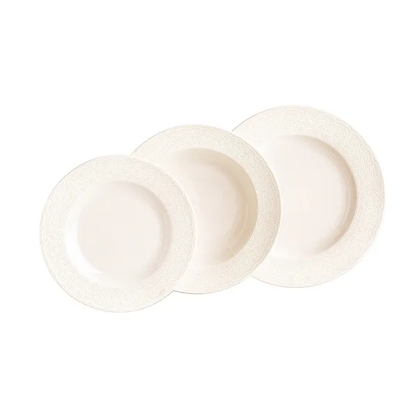 MARIAPAULA ECRU QUEEN komplet obiadowy na 6 osób porcelanowy 18 el.