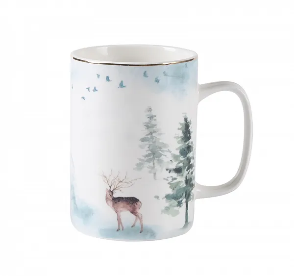 ALTOM DESIGN MISTY FOREST kubek porcelanowy dekoracja święta Boże Narodzenie 300 ml DEK. JELEŃ