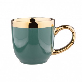 ALTOM DESIGN AURORA GOLD kubek porcelanowy do kawy i herbaty 300 ml ZIELEŃ