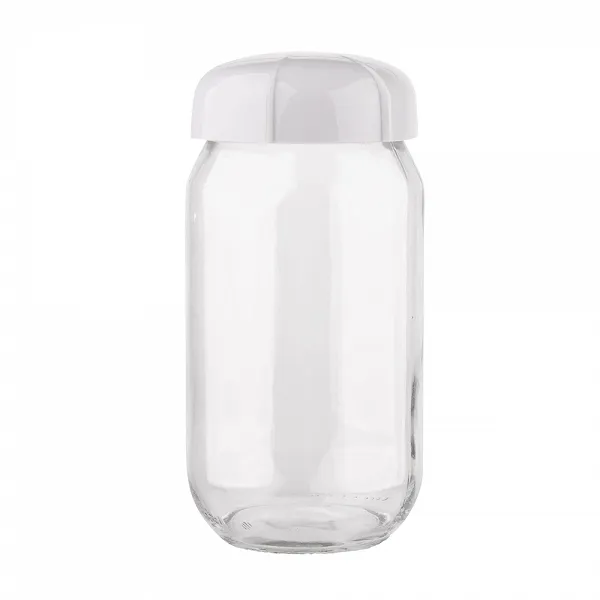 ALTOM DESIGN pojemnik szklany na produkty sypkie z plastikową pokrywką 1l szary