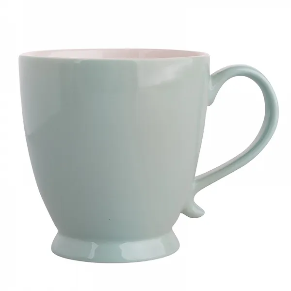 ALTOM DESIGN URBAN KOLORY ZIEMI porcelanowa filiżanka jumbo na stopce 400 ml zielona odcień I