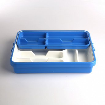 TONTARELLI wkład do szuflady na sztućce 41,8x31,7x7,7cm biało-niebieski