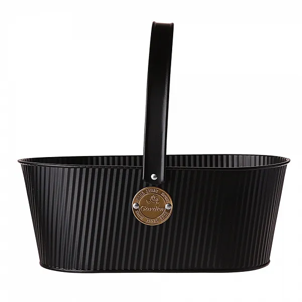 ALTOM DESIGN koszyk ozdobny metalowy pojemnik z uchwytem 28,5x16,5x11cm czarny