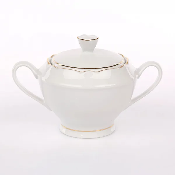ĆMIELÓW FESTON ZŁOTY PASEK cukiernica porcelanowa 400ml