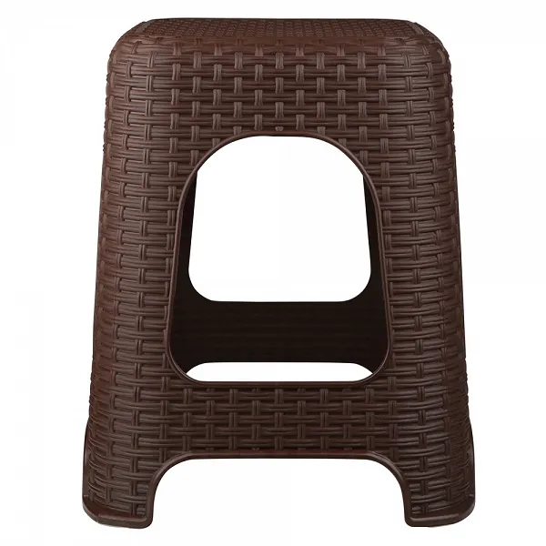 BENTOM taboret / stołek rattan 37x37x44cm brąz
