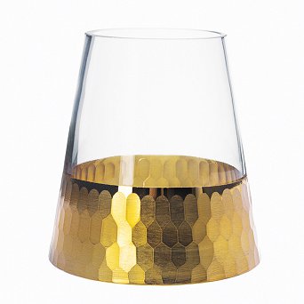 ALTOM DESIGN GOLDEN HONEY wazon / świecznik szklany na kwiaty 12 cm