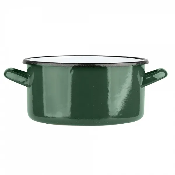 SILESIA RYBNIK rondel emaliowany 2,9L 20x10,5cm zieleń