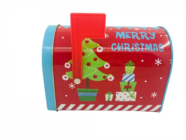 ALTOM DESIGN puszka świąteczna / skrzynka na listy do świętego mikołaja 15,5x9,5x11cm dek. Choinka