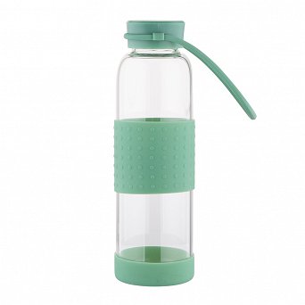 ALTOM DESIGN butelka szklana w silikonowej osłonce 550 ml zielona