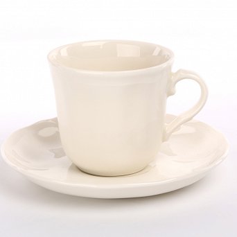 KAROLINA CASTEL komplet porcelanowy filiżanka do kawy 210ml ze spodkiem 15cm