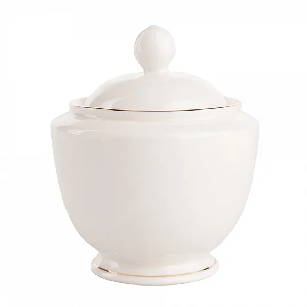 MARIAPAULA ECRU ZŁOTA LINIA porcelanowa cukiernica 330ml