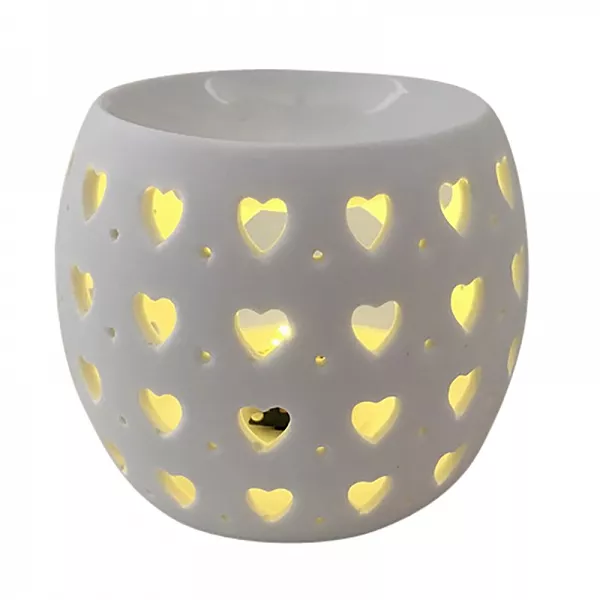 ALTOM DESIGN Porcelanowy kominek zapachowy serca 10,5x8,5 cm
