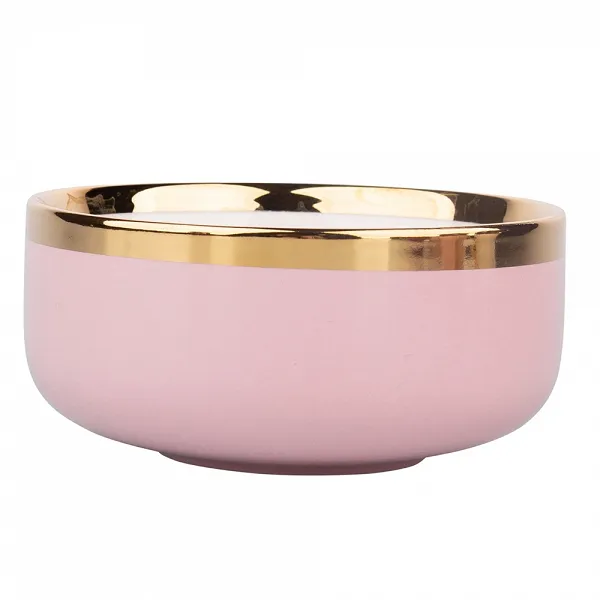 ALTOM DESIGN AURORA GOLD PUDROWY RÓŻ miseczka porcelanowa / salaterka 14 cm, pojemność 500 ml