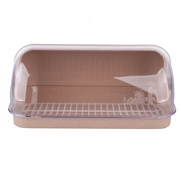 LAMELA duży chlebak plastikowy 41x27x18,5cm beżowy