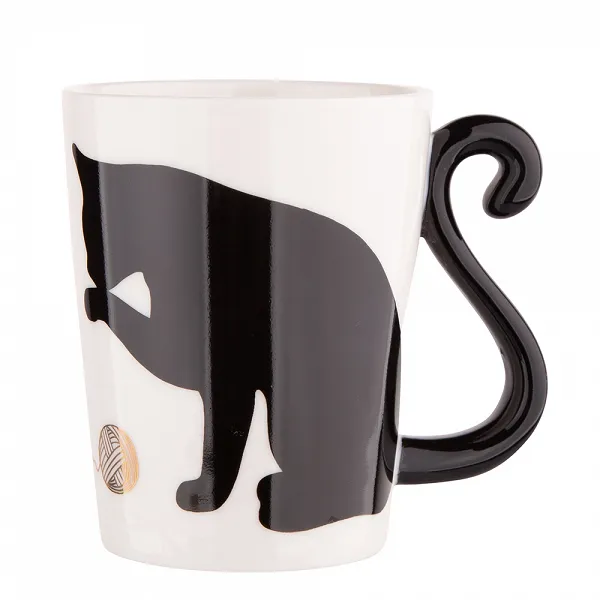 ALTOM DESIGN Kubek stożek czarny kot 250 ml dek. B