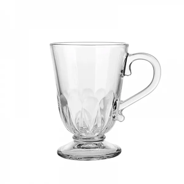 ALTOM DESIGN SIENA Kubek szklany na stopce 320ML DEK. PAWIE PIÓRO