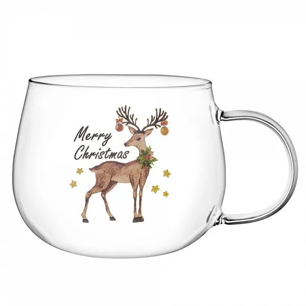 ALTOM DESIGN Kubek szklany 430ML DEK RENIFER 