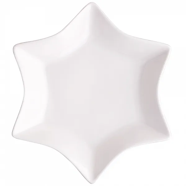 ALTOM DESIGN salaterka / naczynie / miseczka porcelanowa GWIAZDKA ZE ZŁOTĄ LINIĄ 21x16x3 cm