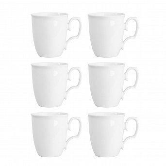 MARIAPAULA BIAŁA Zestaw 6 kubków do kawy i herbaty porcelanowych 360 ml / Zakłady Porcelany Karolina