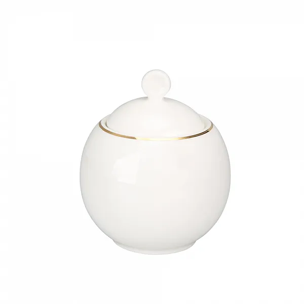 ALTOM DESIGN BELLA ZŁOTA LINIA cukiernica 350 ml kremowa porcelana