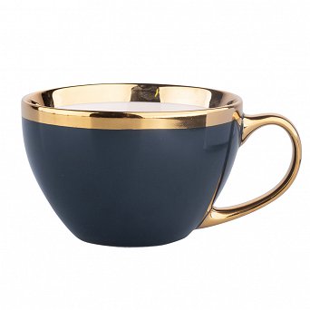 ALTOM DESIGN AURORA GOLD duża filiżanka porcelanowa do kawy i herbaty jumbo 400 ml CIEMNY GRANAT