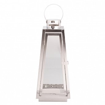 ALTOM DESIGN latarenka / lampion / latarnia metalowa stożkowa srebrna 21x20x50 cm 
