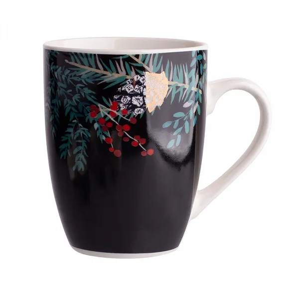 ALTOM DESIGN WONDERLAND kubek porcelanowy dekoracja święta Boże Narodzenie 300 ml CZARNY