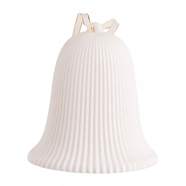 ALTOM DESIGN ozdoba na Boże Narodzenie zawieszka porcelanowa dzwonek oświetlenie led 11x11x12 cm