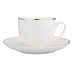 ALTOM DESIGN BELLA ZŁOTA LINIA filiżanka 200ml/ spodek 15cm kremowa porcelana