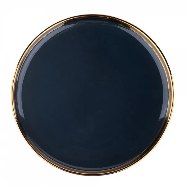 ALTOM DESIGN AURORA GOLD talerz deserowy porcelanowy 20 cm CIEMNY GRANAT