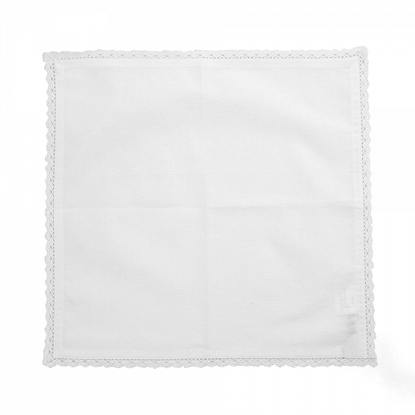 ALTOM DESIGN serwetka na stół / bawełna 40x40cm biała z koronką