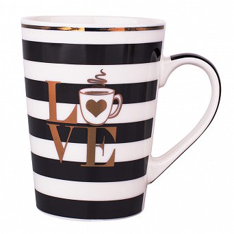 ALTOM DESIGN duży kubek do kawy i herbaty wysoki porcelanowy 450 ML DEK. MODERN COFFEE II