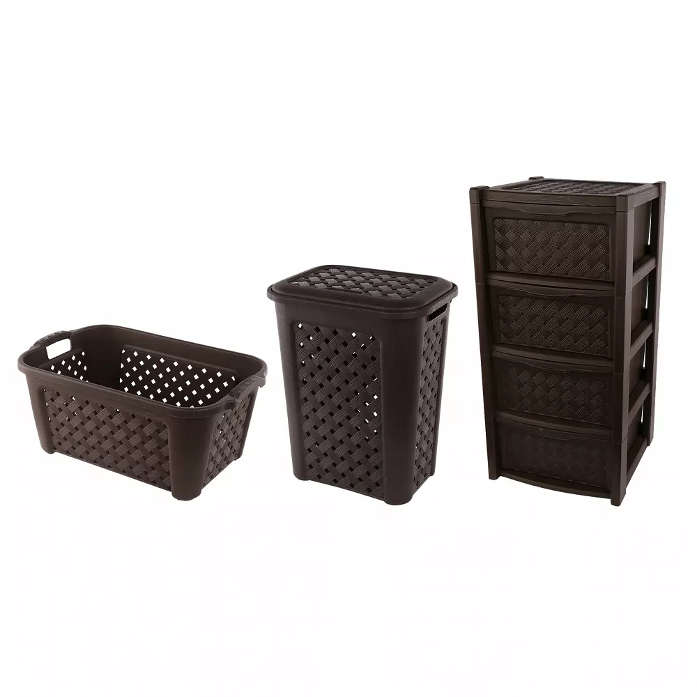Panier À Linge Tontarelli Arianna Avec Couvercle Beige 43,5 X 33,5 X 55 Cm (6 Unités) à Prix
