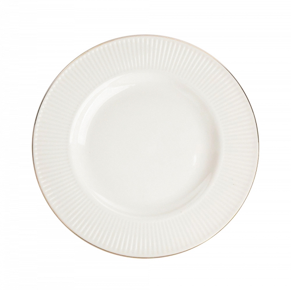 ALTOM DESIGN URBAN WHITE ZŁOTA LINIA porcelanowy talerzyk deserowy 20cm