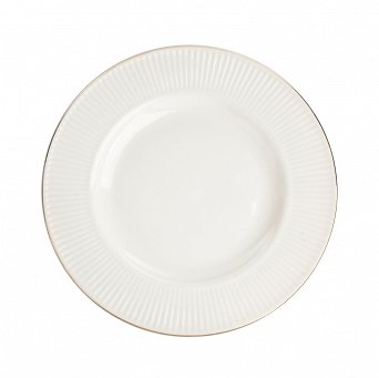 ALTOM DESIGN URBAN WHITE ZŁOTA LINIA porcelanowy talerzyk deserowy 20cm