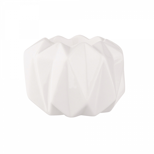 ALTOM DESIGN świecznik ozdobny porcelanowy na tealighty / podgrzewacze biały 9x9x6 cm
