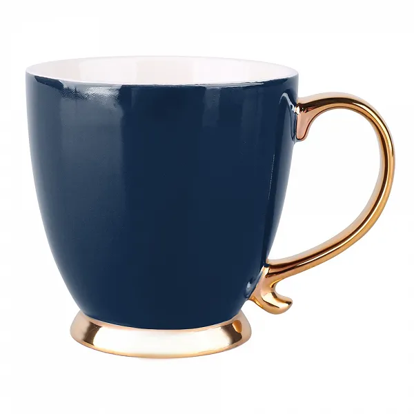 ALTOM DESIGN URBAN GOLD duży kubek / filiżanka porcelanowa 400ml CIEMNY GRANAT